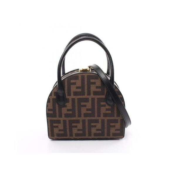 Fendi Handbags - Pre Loved Fendi Selleria Mini Zucca Canvas and Leather Handbag Brown